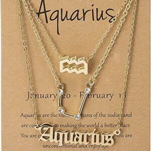 3‑Piece Zodiac Layered Choker Necklace Set – 12 Constellation Astrology Jewelry